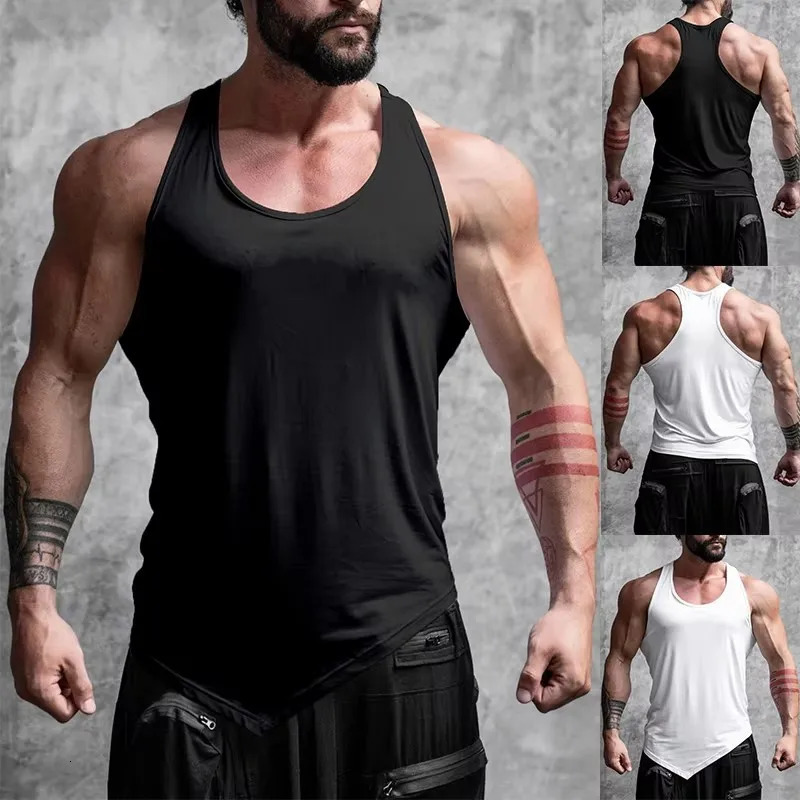 Muscle Fitness Tshirt Summer Mens Rally Leisure Exercise Sleepless Tank Top Quick Drying Underwear Sports 250430Z