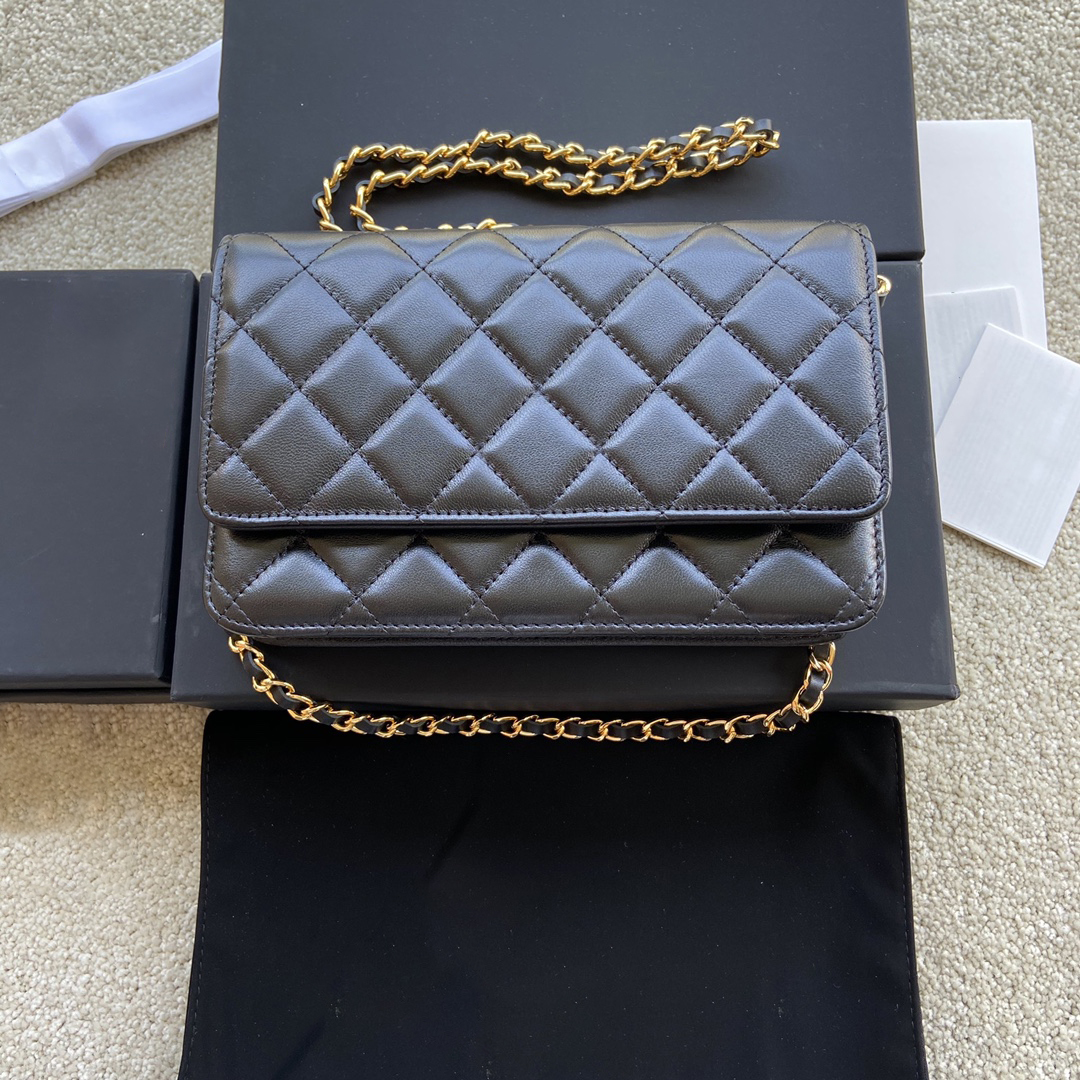 10A Mirror Quality chain bag designer shoulder bag women crossbody bag 19cm Classic WOC wallet Quilted Caviar Purse fashion evening bag