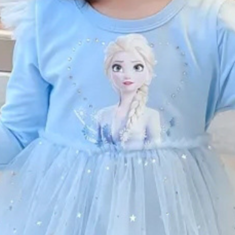 DISNEY Elsa princess dress kids designer clothes Girls' princess dress fluffy autumn skirt children's skirt.
