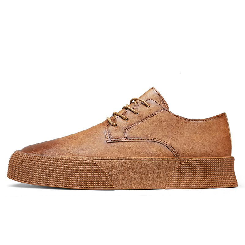 2025 New Retro Skateboard Shoes for Men Brown Leather Designer Shoes Sport Casual Shoes