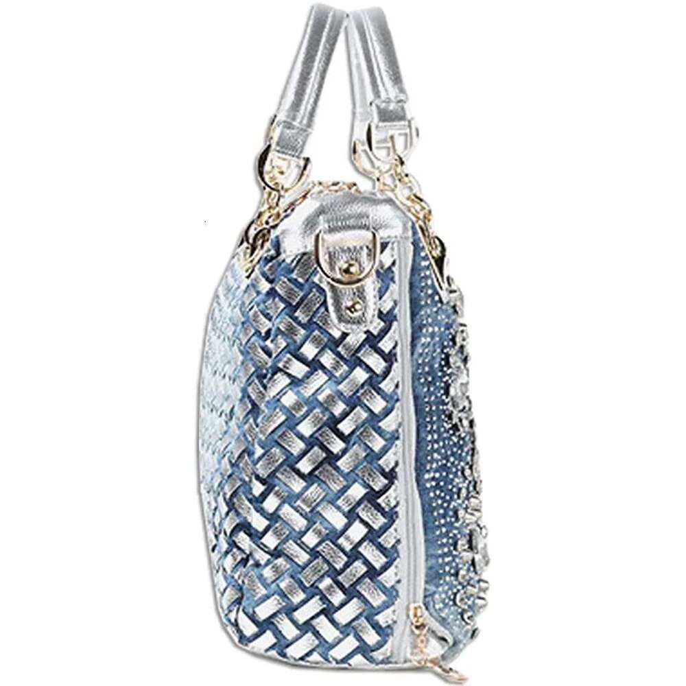 Denim Bags For Women Shoulder Tote With Dia Jean Handbag Crystal Crossbody Bag