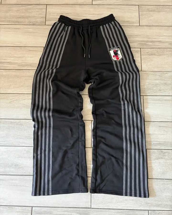 Retro Striped Embroidered Zip Hoody Sweatpants Set Mens Two Piece Set Hip Hop Embroidered Oversized SweatshirtCasual Pants Set w250506