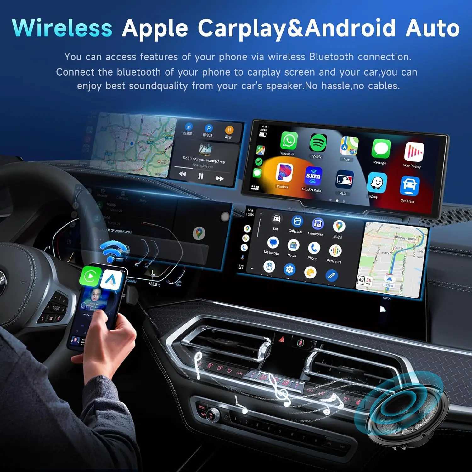 car dvr 2024 New 10.26 Wireless CarPlay Android Auto 4K Dash Cam WIFI Bluetooth Car Camera Front 4k 1080P Backup Camera Touch Screen R250506
