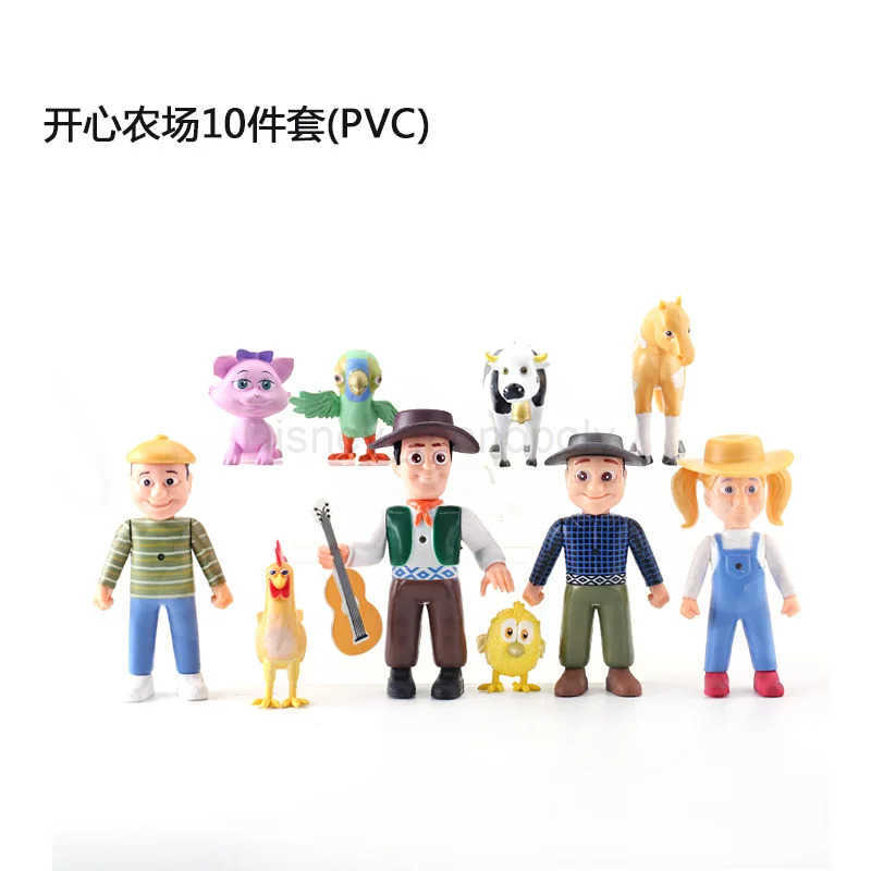 Disney 10pcs/set Hot Happy Farm Figures La Granja De Zenon Red Barn Barnyard Farm Kids Cute Toy Adorable Dolls Children Charm Gifts Z250506