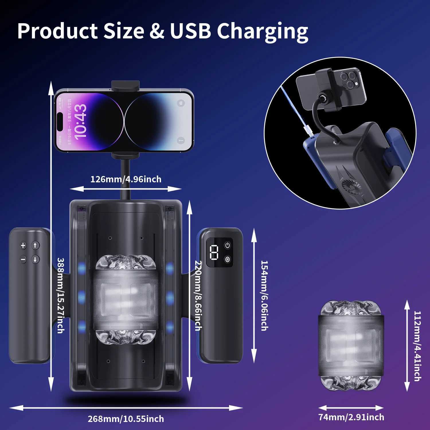 Automatic Telescopic Male Masturbator High Speed Piston Stroker Pocket Pussy with 12cm Thrusting Distance Sex Toys for Men 18XJ250506