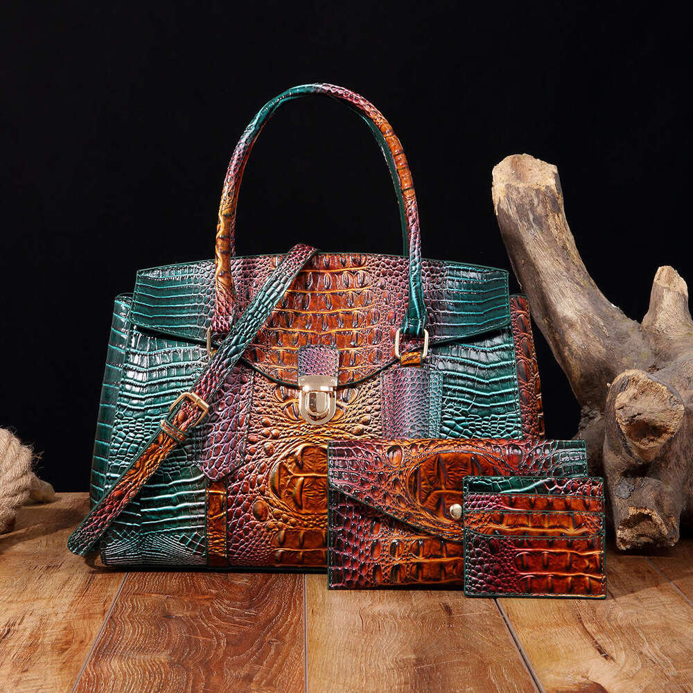 Handheld crossbody women s baozi mother bag colorful crocodile pattern Brahmin