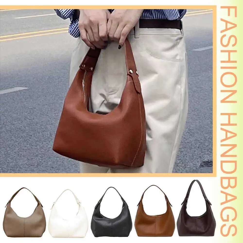 ddmy Vintage Underarm Women PU Leather Soft Hobo Bags Solid Color Casual Armpit Handbag Girls Outdoor Daily Bag