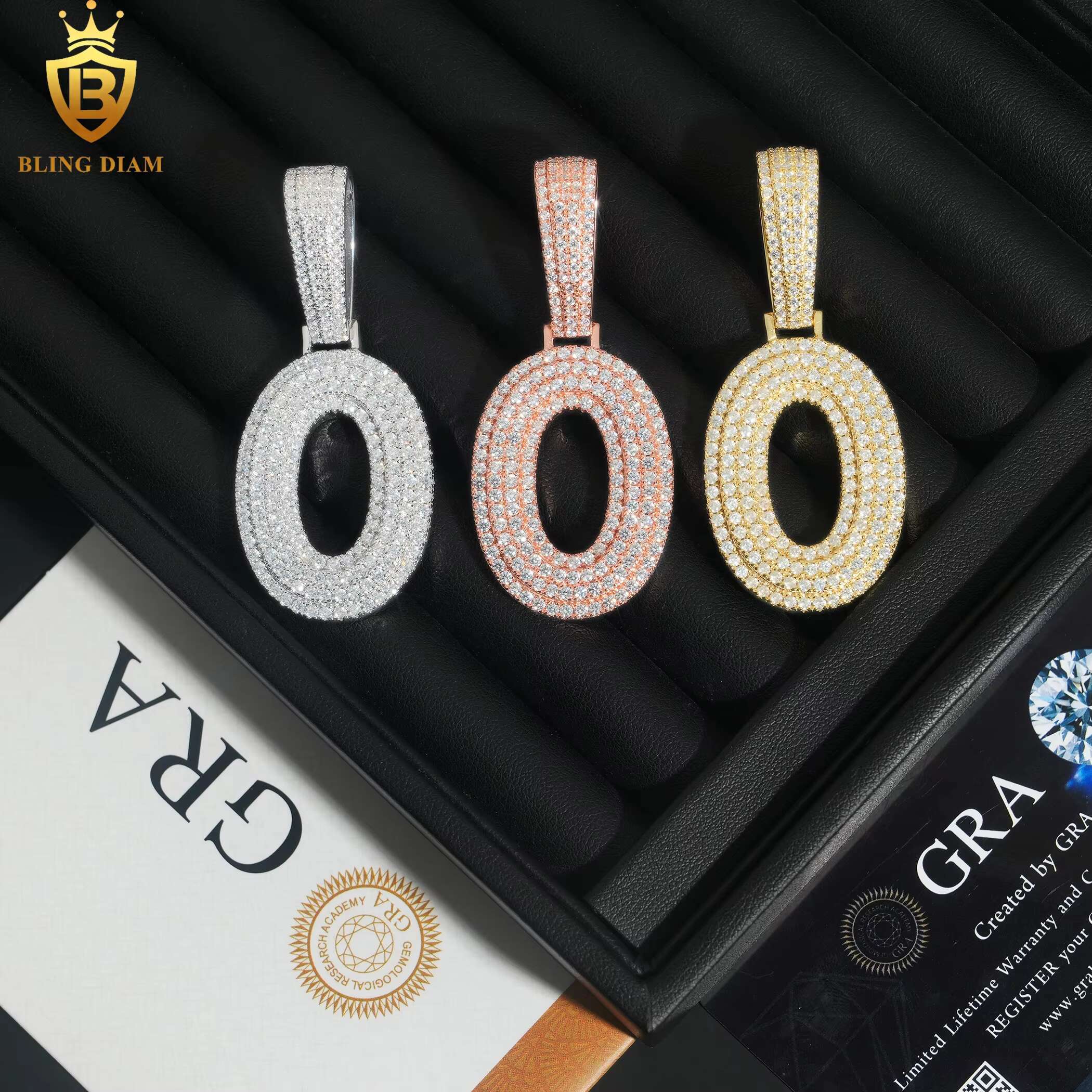 Iced Out Diamond Vvs Moissanite Custom Number Pendant 925 Sterling Silver Hiphop Rapper Jewelry Men