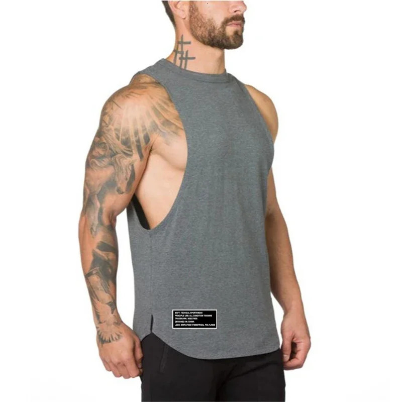 Summer Breathable Sports Underwear Gym Clothing Fitness Mens Tank Top Single Sleeve Cotton Sleeveless Tshirt 250430Z