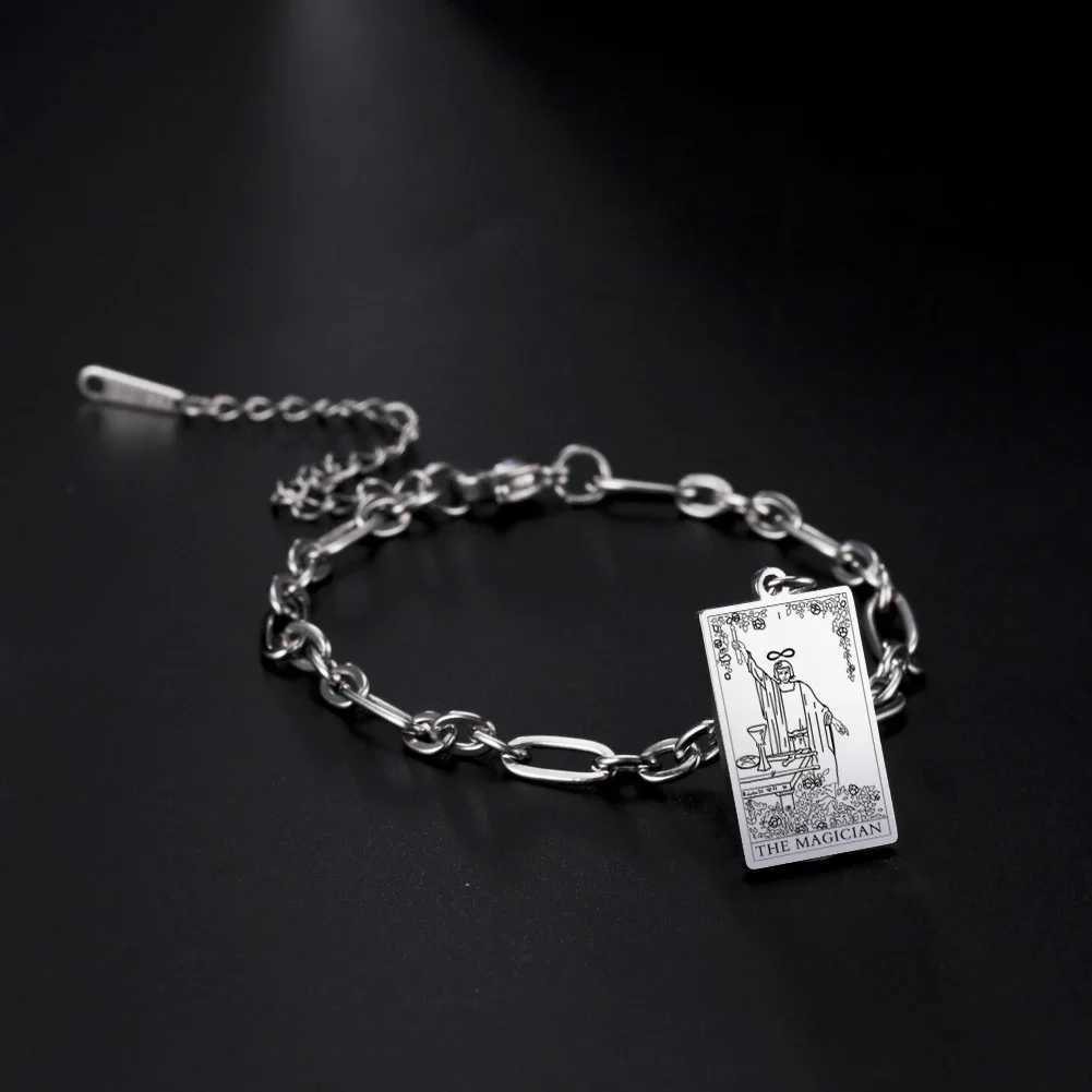 rim Tarot The Magician Pendant Stainss Steel Bracet Mens And Wens Retro Mysterious Magic Talisman Jewelry Gift NewC250506