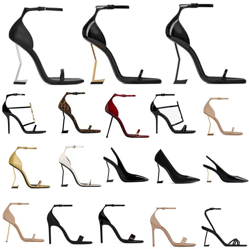 Luxury Women High Heels Dress Shoes stiletto heels Designer Heel Sandals Formal events banquet Designer shoes Black Golden Gold Wedding with box 35-42