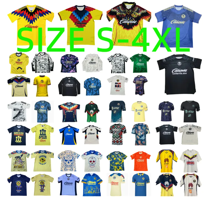 XXXL 4XL 2024 2025 2026 Liga MX Club America Soccer Jerseys 18 19 20 21 22 23 24 25 26 Third HENRY R.MARTINEZ D.VALDES G.OCHOA A.ZENDEJAS training football shirt Long sleeves