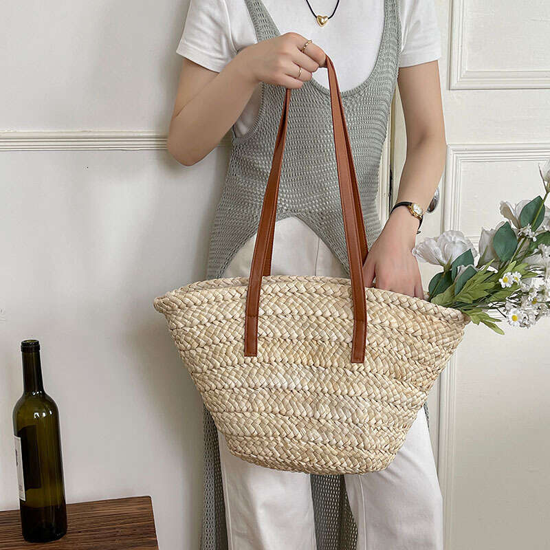 Summer Woven Bag Beach Bag Single Shoulder Corn Fur New Simple Straw Woven Vacation Beach Versatile Women S Bag KQ KQ