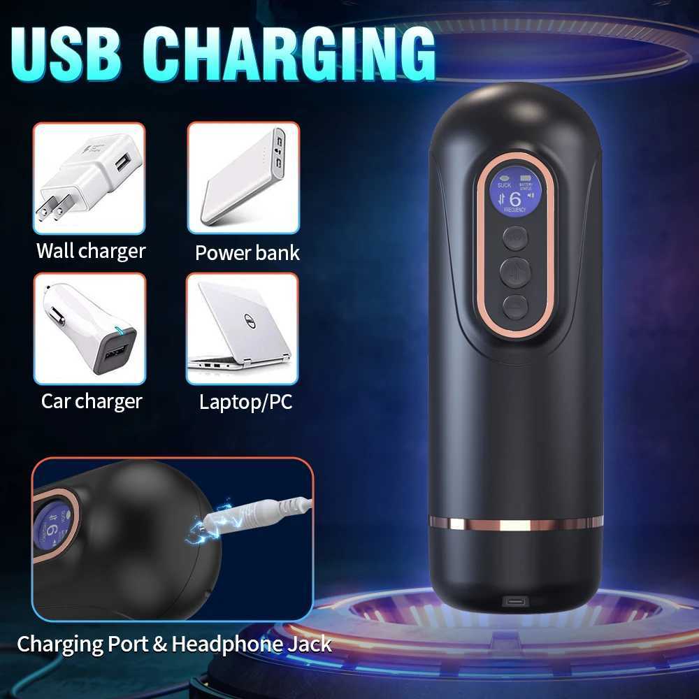 Automatic Male Masturbator 7 Thrusting 5 Sucking 9 Vibrating Modes Pussy Pocket Sex Machine Electric Penis Pump Sex Toys for Men W250506