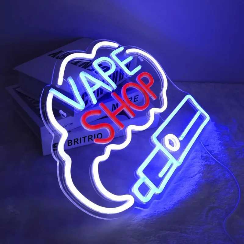 LED vape shop smoke neon sign cigar shop window display garage people cave wall decoration art sign Z250506