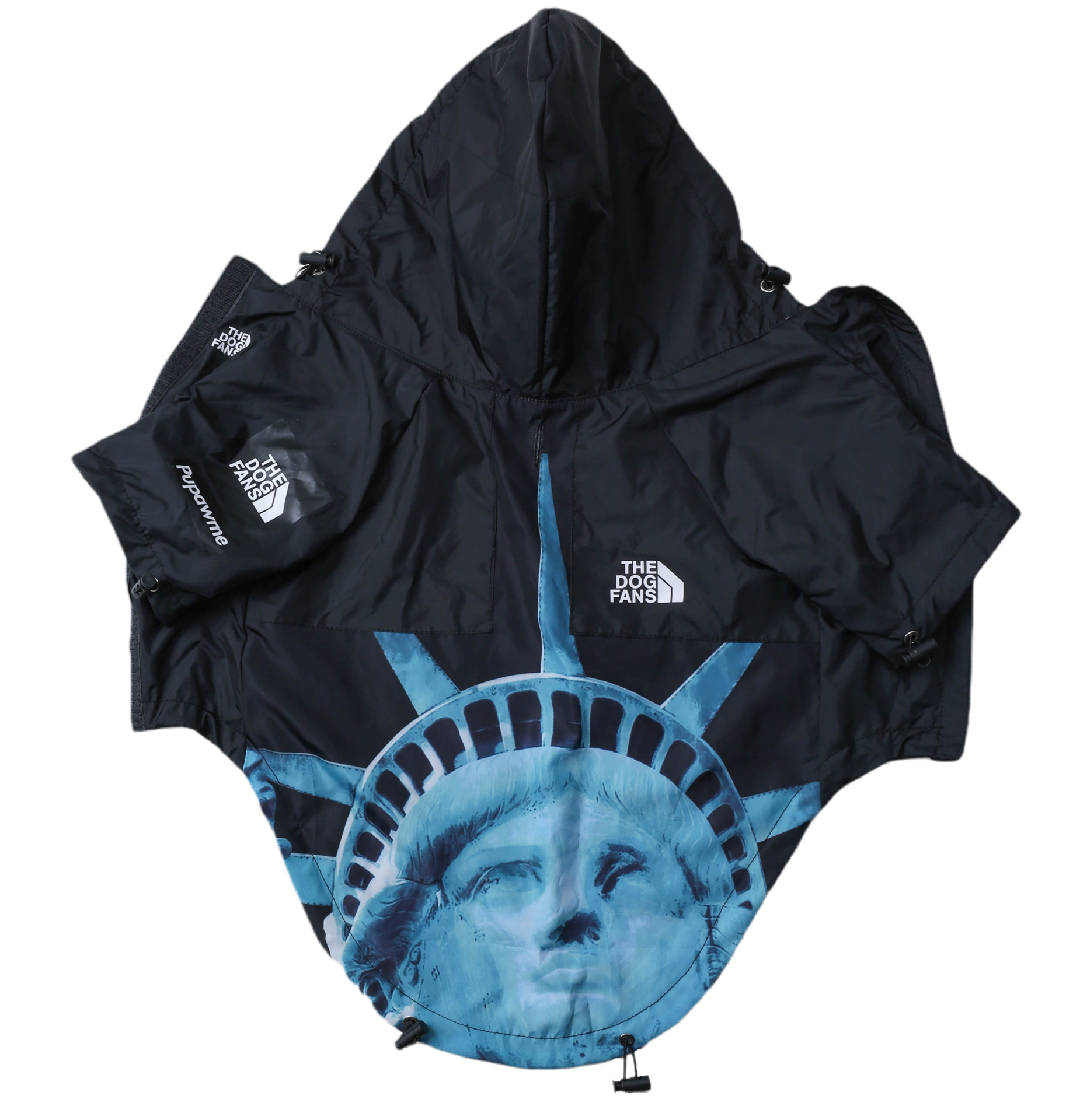 Warm Dog Coat Outdoor Jacket with Iconic Architectural Prints, Waterproof Windproof Autumn Coat, Mesh Breathable Lining Jacket for Large, Small, Mediu