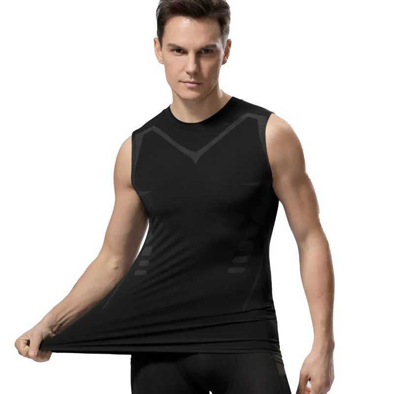 Compression Tank Top Men Gym Shirt Sleeveless Quick Dry Printing Sportswear Male Fitness Bodybuilding Vest Workout Muscle TopXJ250506
