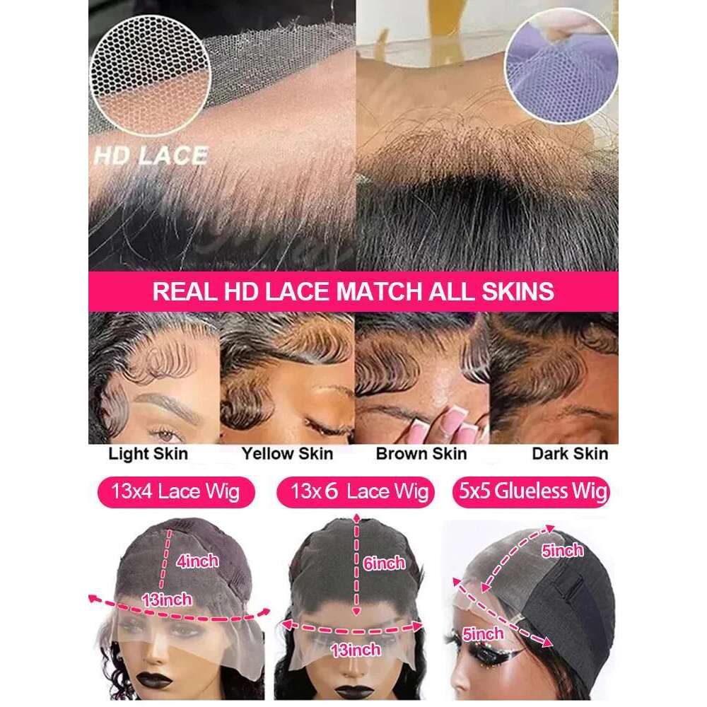 250 300 Density Curly 13X6 Hd Lace Frontal Wigs Preplucked 30 40 Inch Loose Deep Wave 13X4 Human Hair Wig Glueless 5X5 Closure