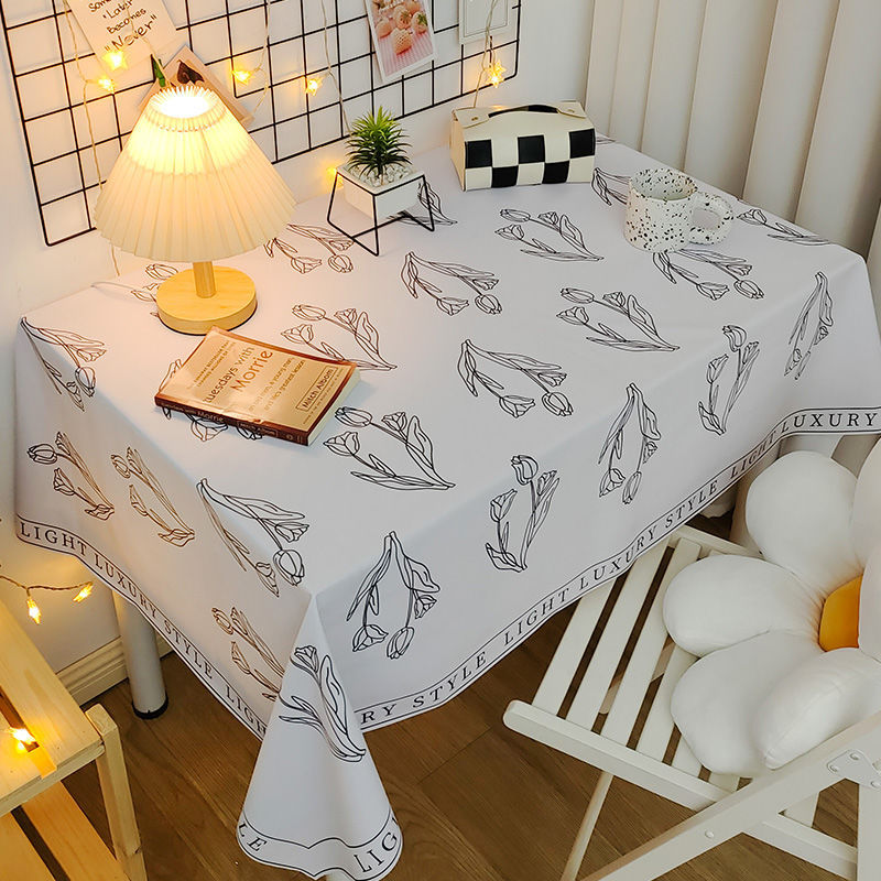XX0386 New Year tablecloth PVC waterproof, oil-proof, scalding-proof, washable desk cloth, table cloth, coffee table cloth, ins style atmosphere table
