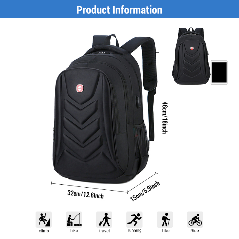 lightweight high quality business casual backpack for men usb charging port adjustable shoulder straps for office travel school 8612