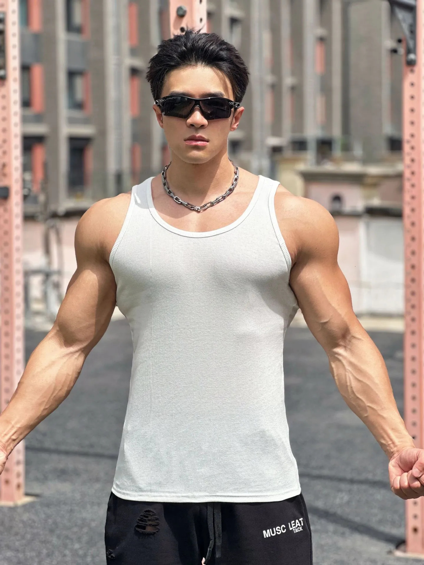 American summer vest high elasticity quick drying slim sports training muscle foundation mens sleeveless underwear 250430Z