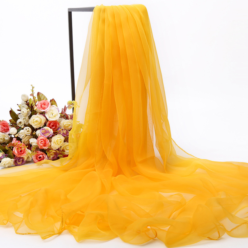 K637 Silk scarf for women, dual-purpose scarf, spring and autumn, super long and versatile, summer thin beach towel, sunscreen shawl, outerwear