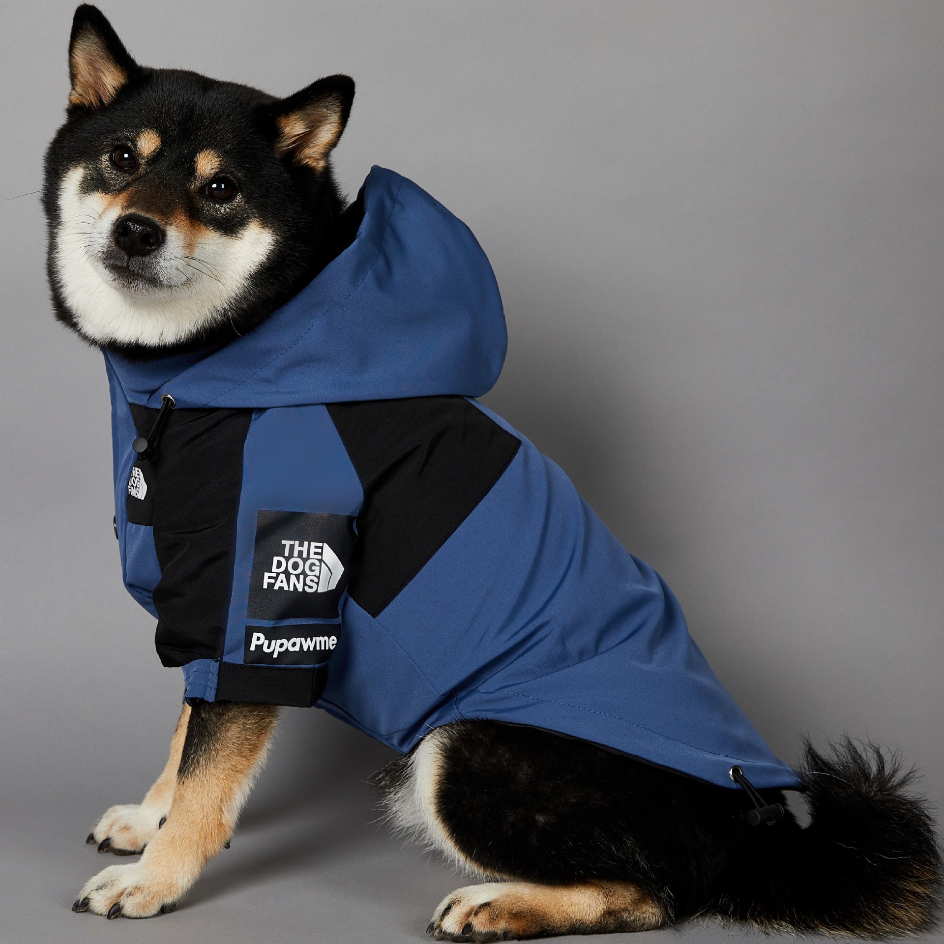 Dogs Clothes Autumn Winter Coat, Adjustable Hood Outdoor Jacket, Waterproof Windproof Zipper Pet Clothes With Leash Hole for Small Medium Large Dogs B