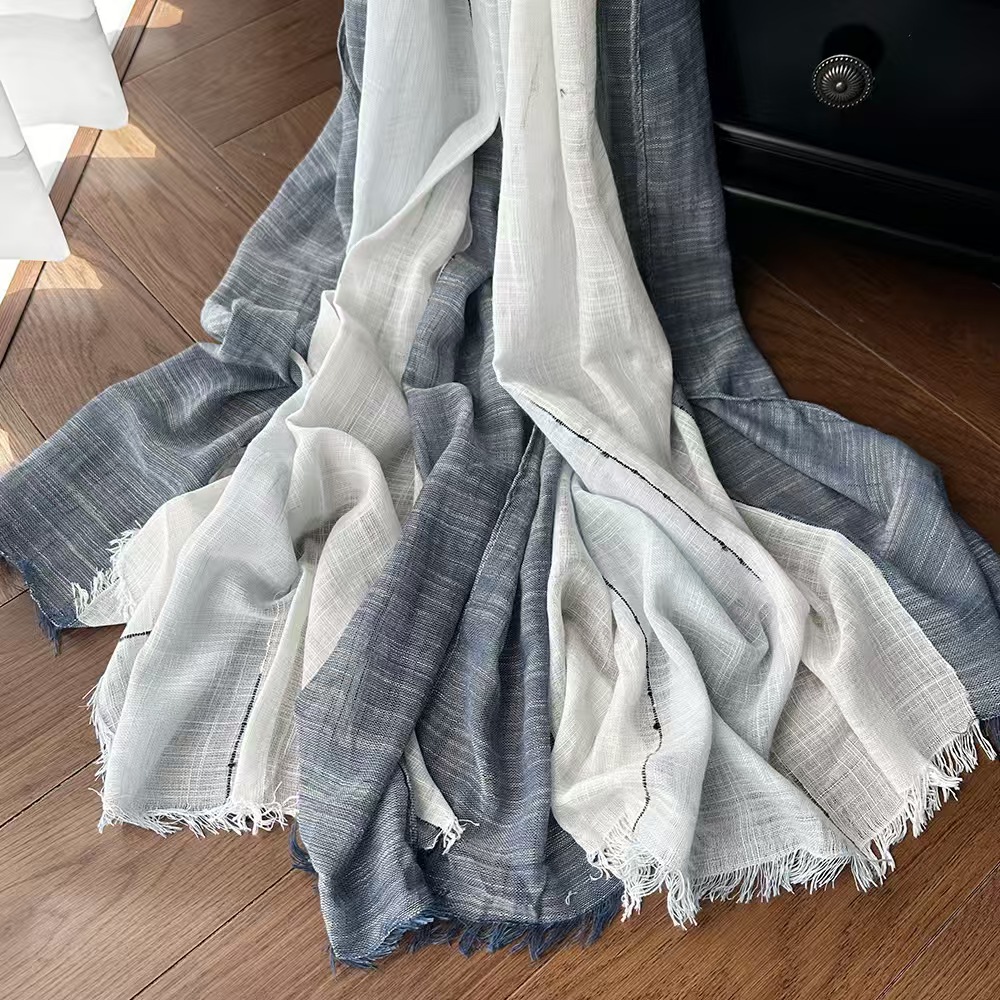 T641 Spring and Summer New Scarf Color Matching Artistic Small Fresh Contrast Color Beach Towel Shawl