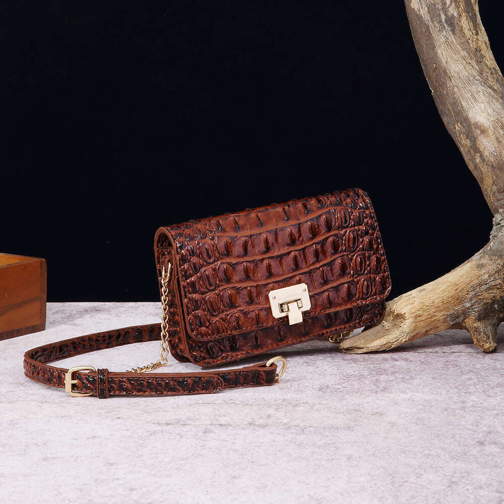 Cross body single shoulder women's bag with multicolored crocodile pattern Brahmin