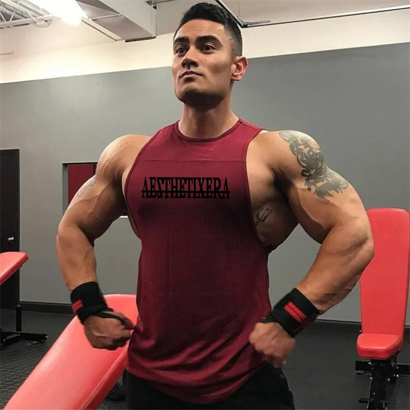 Muscle mens sleeveless round neck breathable cotton sports vest casual slim fit underwear 250430Z