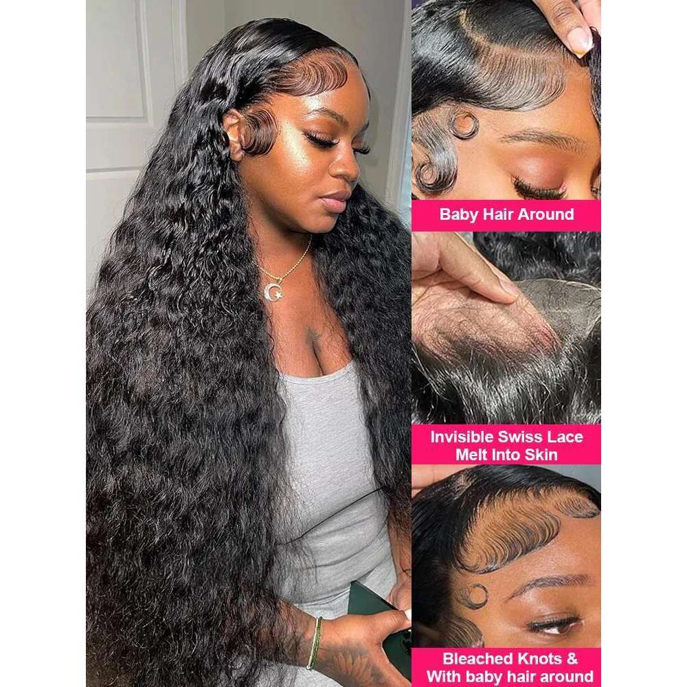 250 300 Density Curly 13X6 Hd Lace Frontal Wigs Preplucked 30 40 Inch Loose Deep Wave 13X4 Human Hair Wig Glueless 5X5 Closure