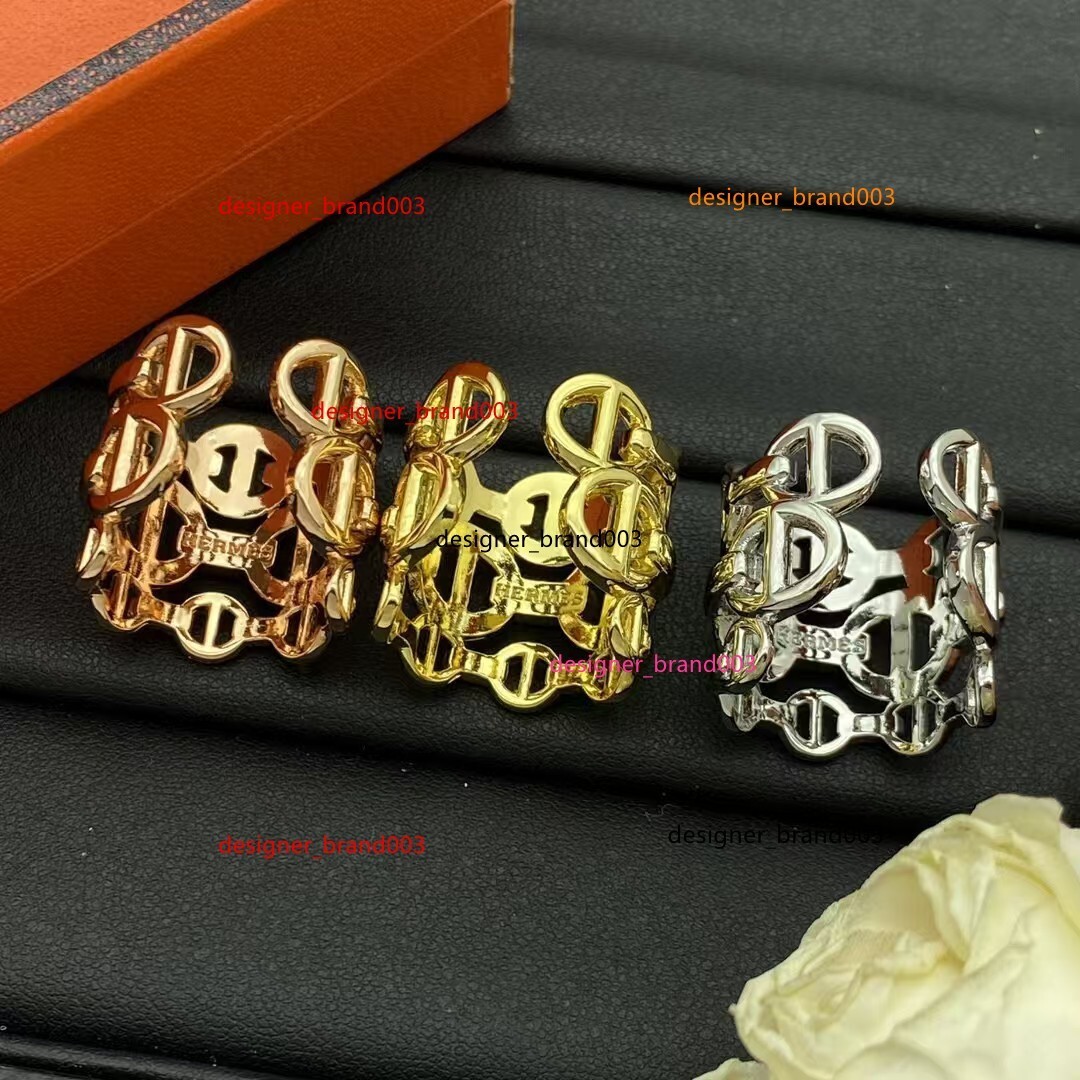 rings woman Designer rings for women luxury pig nose ring jewelry 925 silver threering pig nose wedding ring geometric oval openin hly herne hermens Hemess H SHFD