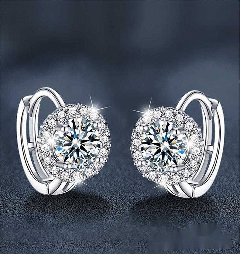S925 Sterling Silver Moissanite Sunflower Hoop Earrings for Women Hypoallergenic Lightweight Jewelry