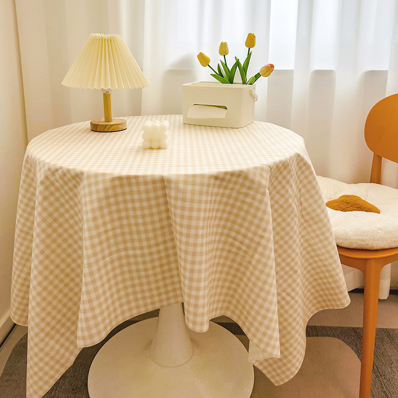 T0452 Girly Heart Desk Cloth Background Cloth Nordic Plaid Table Cloth Fabric Stall Cloth Picnic Cloth