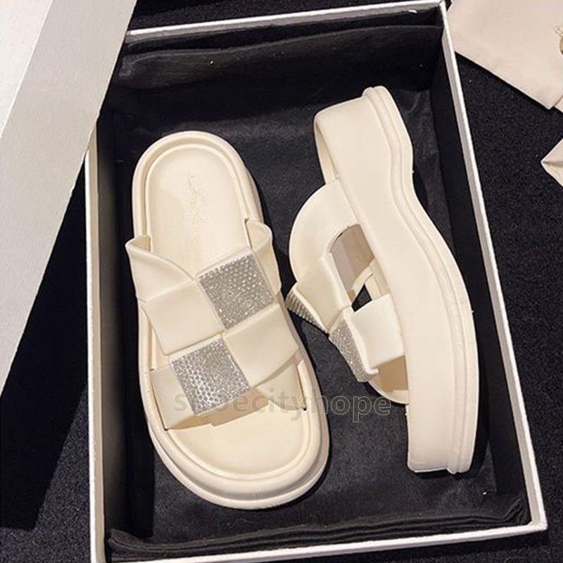 Free Shipping Designer Sandals Summer Slippers Beach Slides EVA Casual Diamond Glitter 4.5cm Soft Slipper Outdoor Indoor Home Sliders Anti-Slip Sandal