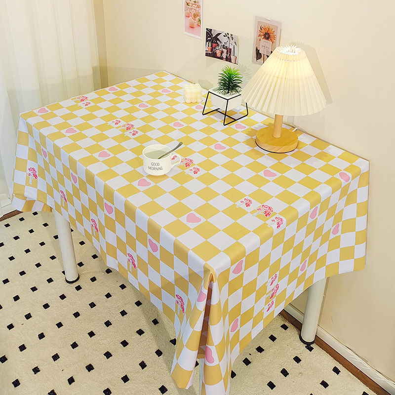 XX0386 New Year tablecloth PVC waterproof, oil-proof, scalding-proof, washable desk cloth, table cloth, coffee table cloth, ins style atmosphere table