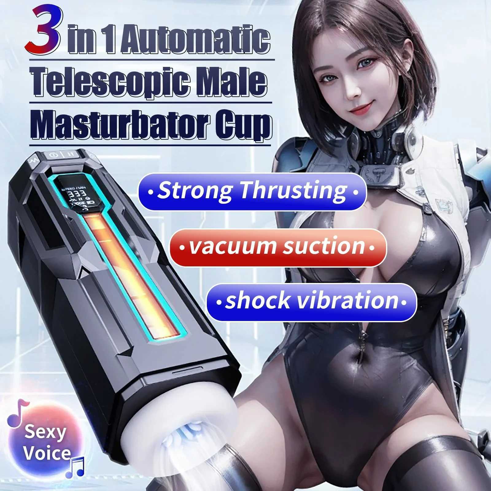 On sale Automatic Male Masturbator Telescopic Rotation Vagina Masturbation Sex Toys for Men Goods for Adults Piston Mastubator W250506