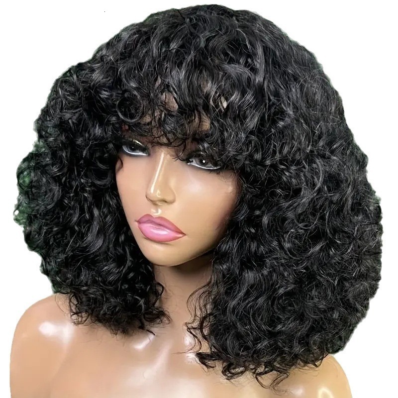 Womens New Fashion Wig Short Curly Hair Wrapping Tube Small Curly Hair Chemical Fiber Full Head Cover Wig