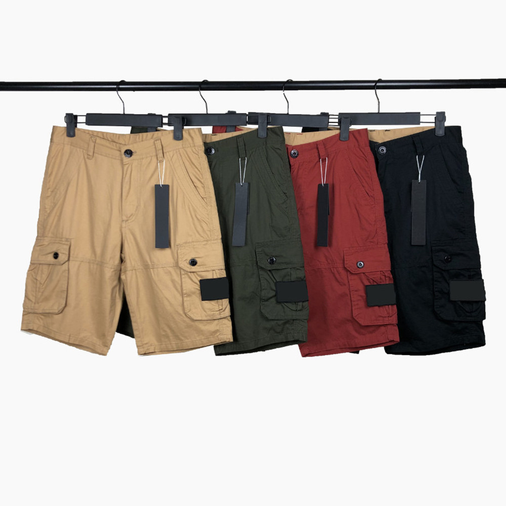 Shorts masculins Pantalons classiques d'été Fashion Outdoor Coton Cargo Short Badge Lettres Middle Hip Hop Fifth Pantal