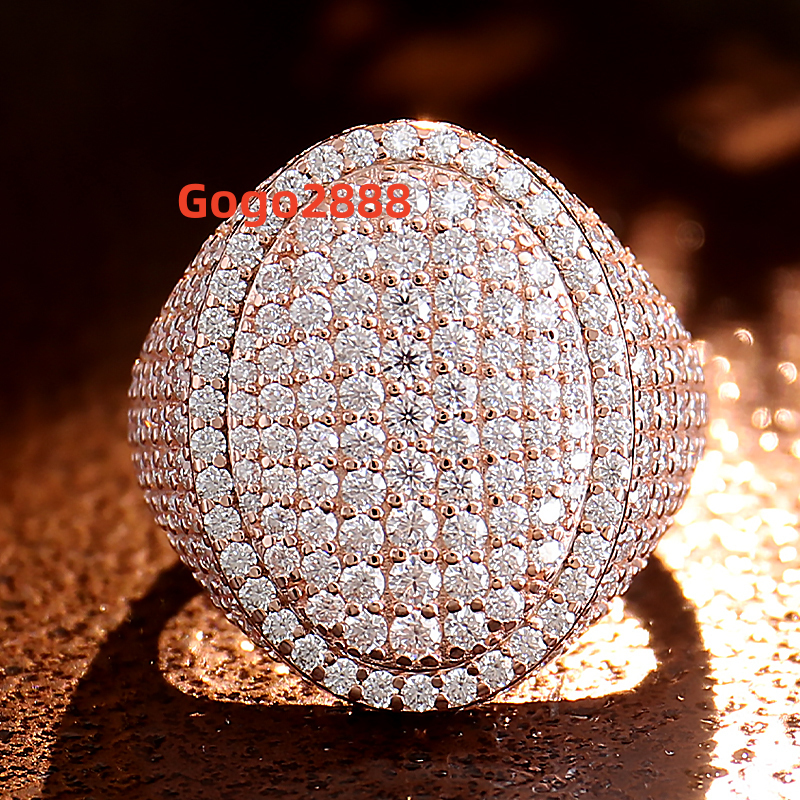 18k Rose Gold Women and Men Wedding Engagement Couple Ring Vvs Moissanite Diamond Rings 10k 14k Hiphop Style Full Diamond Ring