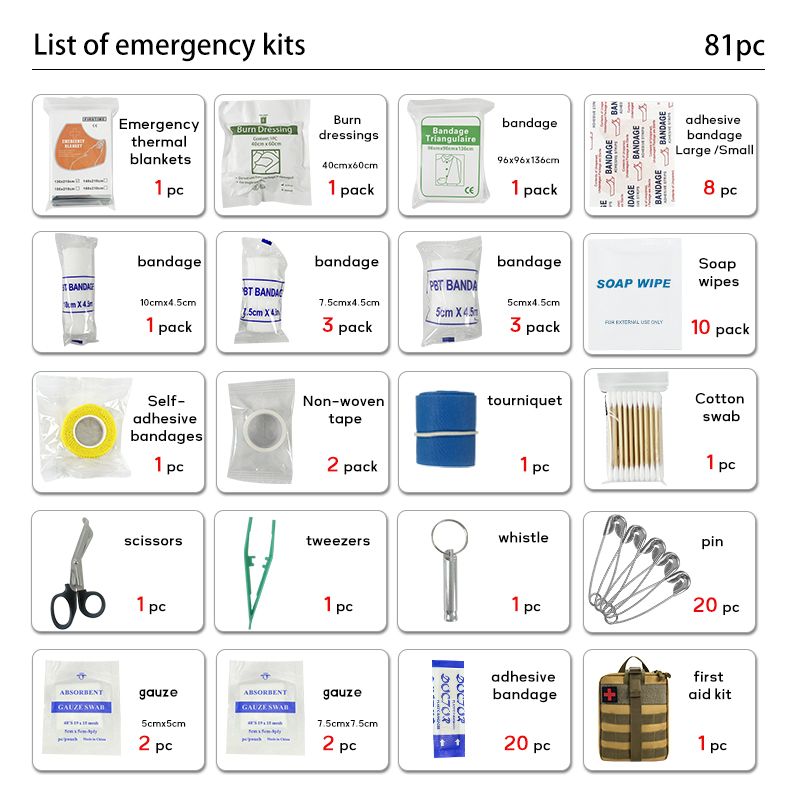 ifak trauma kit 74 piece upgrade tactical first aid supplies molle ifak pouch rip away refill supplies for survival camping hiking travel 117