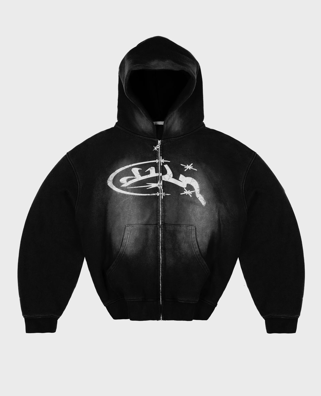 Sweatshirt print pattern long sleeved pullover hooded sweatshirt jacket trendy street y2k 240923
