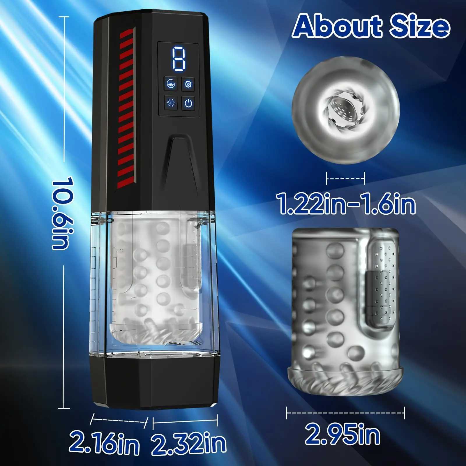 LCD Automatic Rotation Male Masturbator Sucking Licking Masturbator Cup 7 Thrusting Vibrating Modes Pocket Pussy Sex Toy For Men W250506