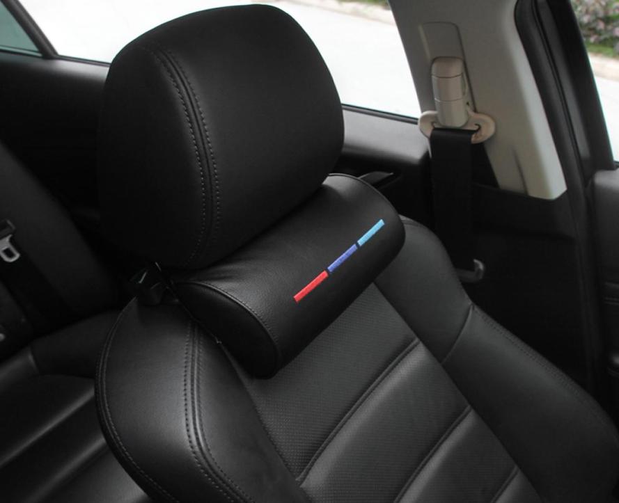 Car Styling Seat Neck Pillow Protection PU Auto Headrest Support Rest Travelling Car Headrest Neck for BMW M Accesories2508065