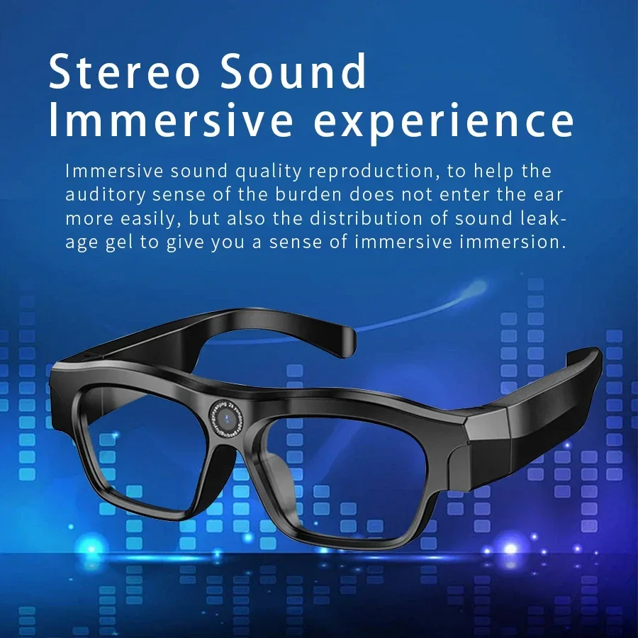 New 2K/4K High-definition Camera for Video Recording Outdoor Sports Sunglasses with Bluetooth Call Smart Glasses