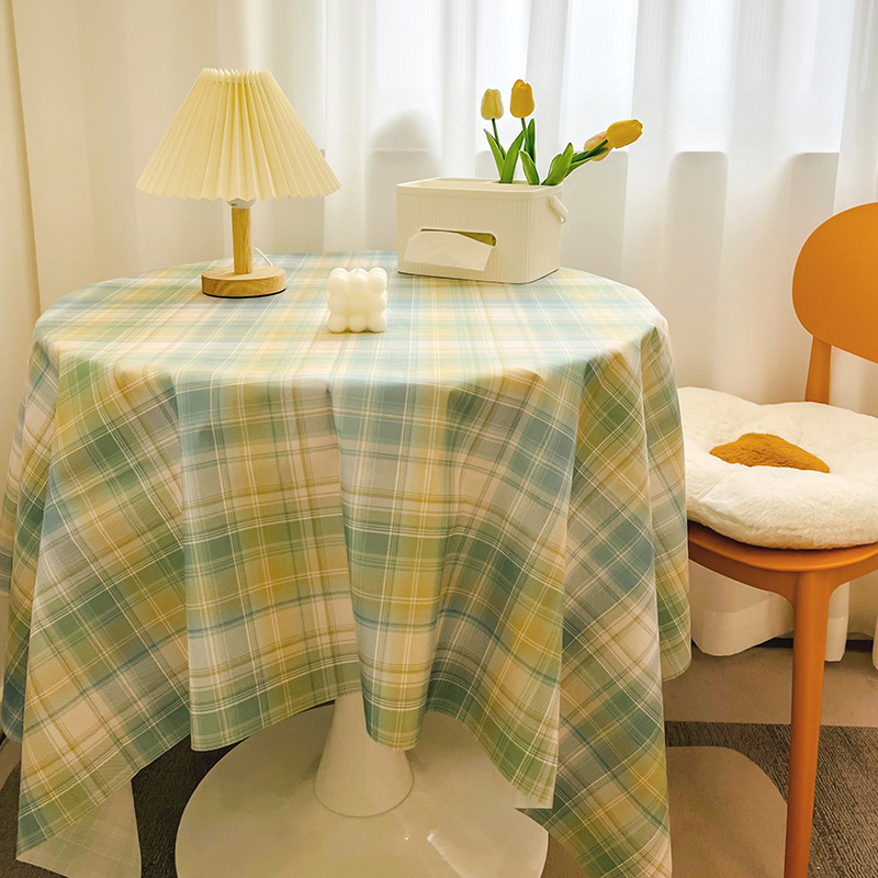T0452 Girly Heart Desk Cloth Background Cloth Nordic Plaid Table Cloth Fabric Stall Cloth Picnic Cloth