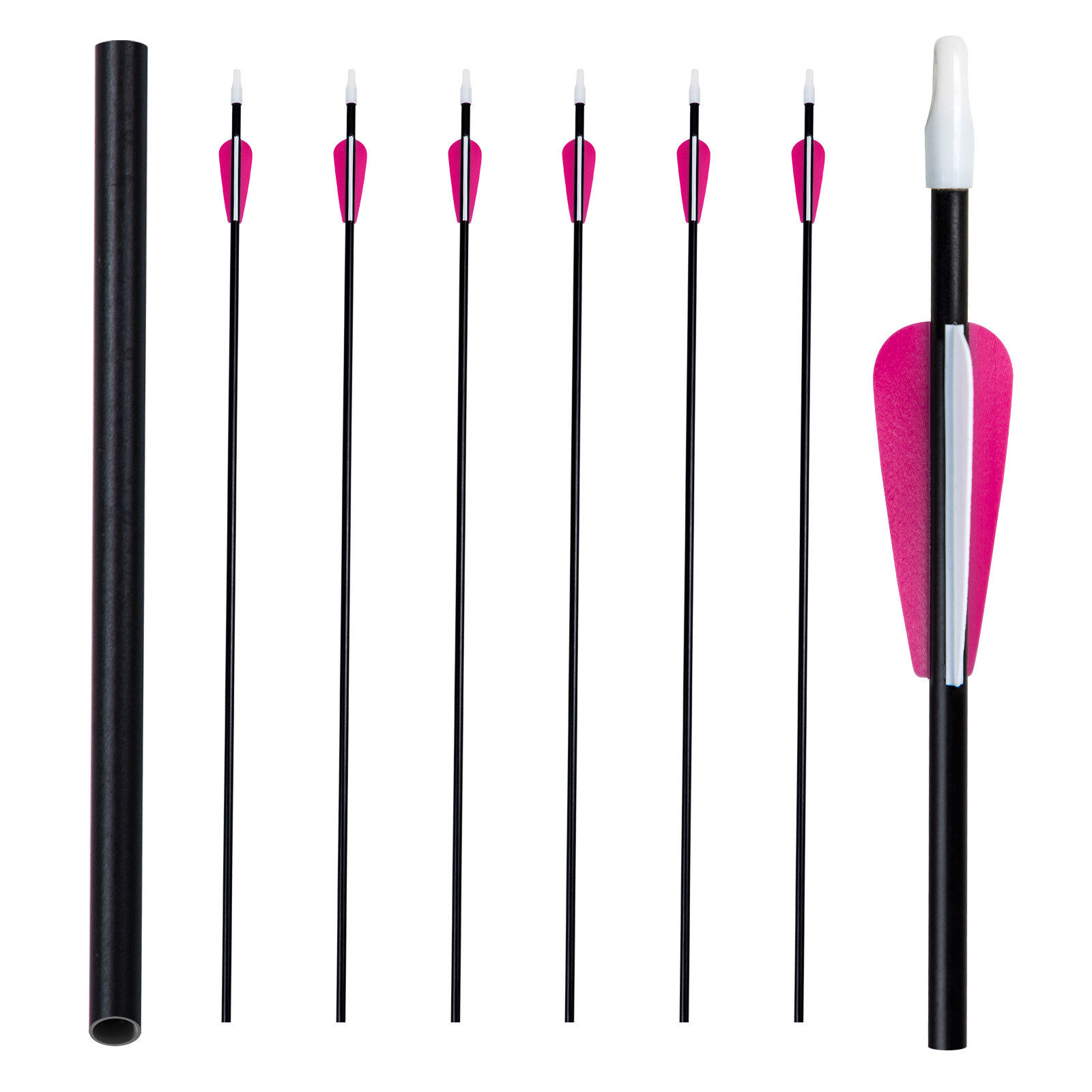 Archery Arrows 28inch Practice Training Targeting Arrows Fiberglass Arrows Excluding Arrowheads for Kids Youth and Teens (Pack of 6)