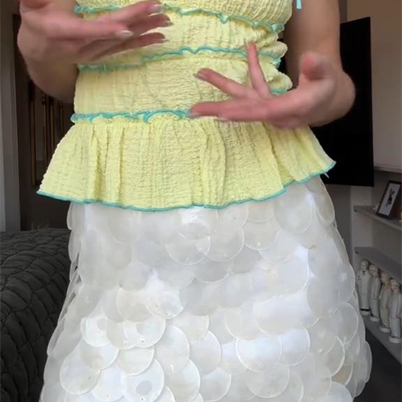 Sequin Mini Skirt Women Sexy Slim Shiny Fashion Chic Short Skirts Female Spring Summer Beach Streetwears Lady 250429