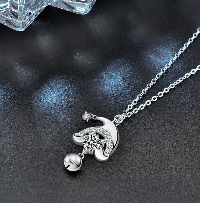 925 Sterling Silver Santa Hat Pendant Necklace | Moissanite Christmas Jewelry | Minimalist Chain for Holiday Gifts