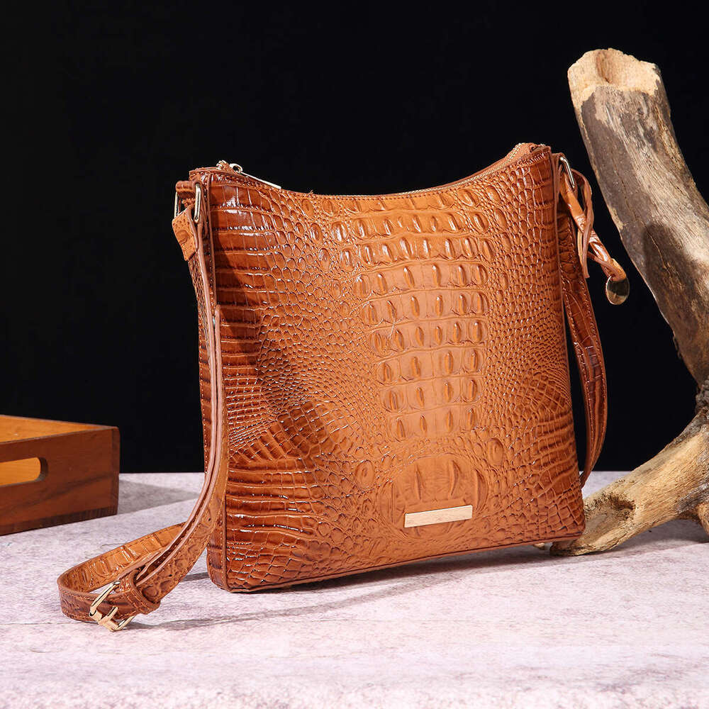 Handheld Crossbody Women's Bag Multi color Crocodile Pattern Brahman